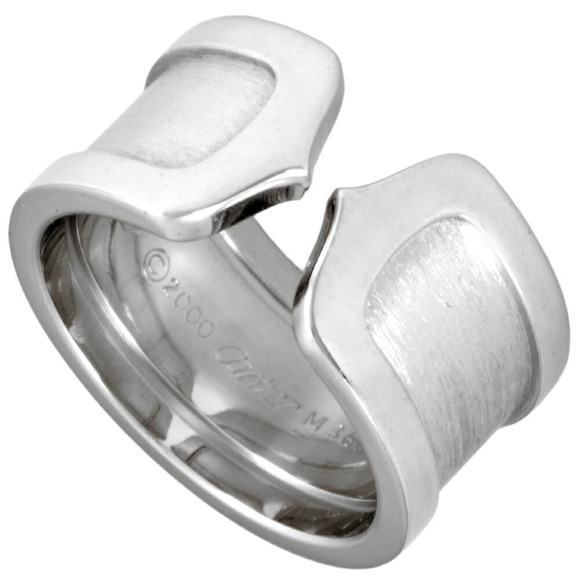 Cartier Jewelry - CARTIER 18k Silver 2C Ring #50